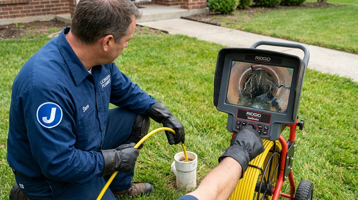 Sewer camera inspection being performed by Johns Plumbing LLC in Chappaqua